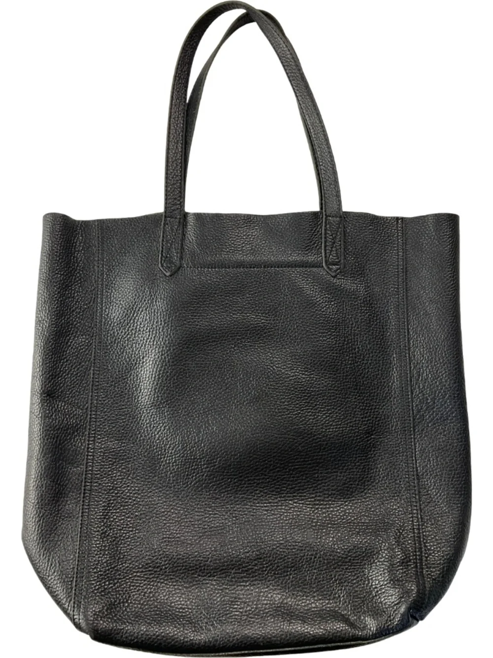 Black Leather Tote Bag - Classic Women's Carryall